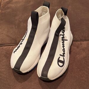 Champion White and Black High-Top Sneakers